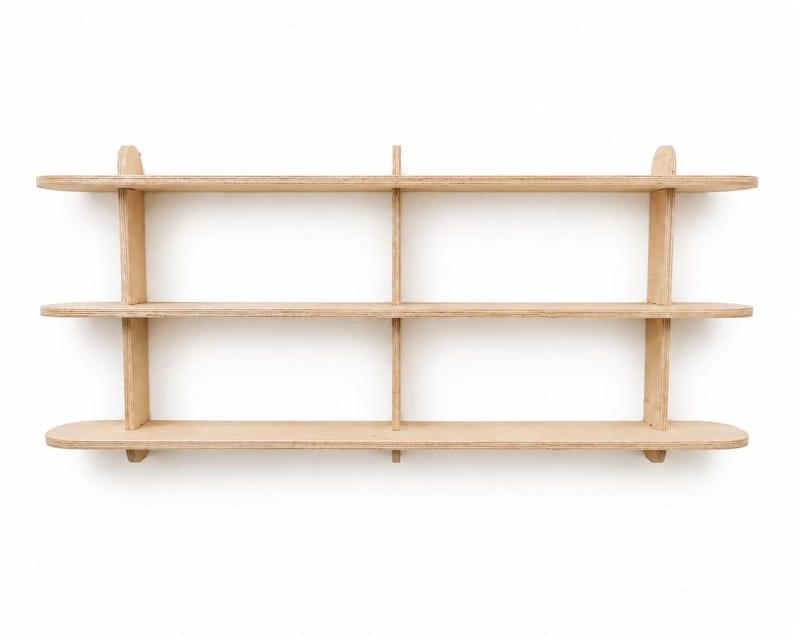 Handcrafted Wooden Wall Shelf Scandinavian Floating Wall Decor
