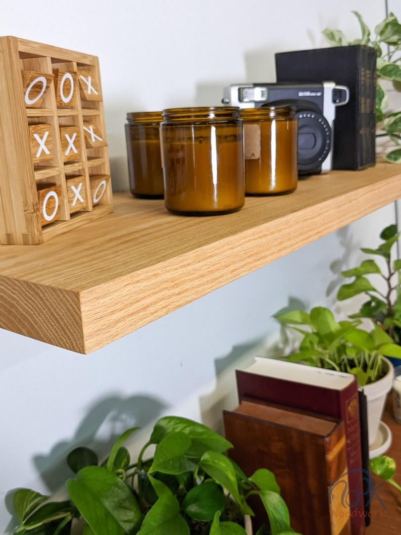 Long Oak Floating Shelves Custom 12” to 60” Lengths