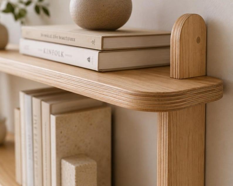 Handcrafted Wooden Wall Shelf Scandinavian Floating Wall Decor