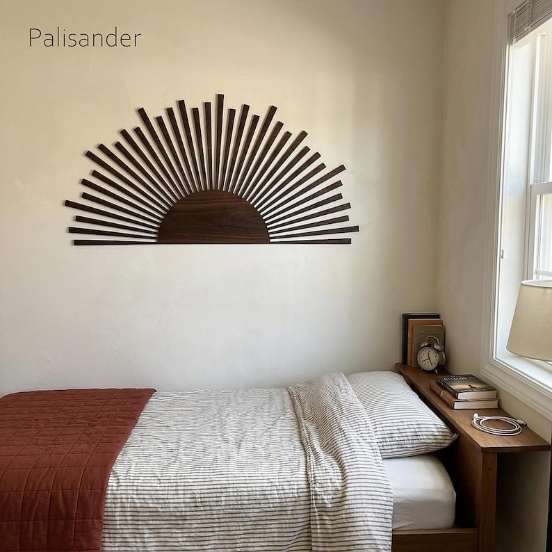 Wood Sun Wall Art  Modern Sunrise Decor
