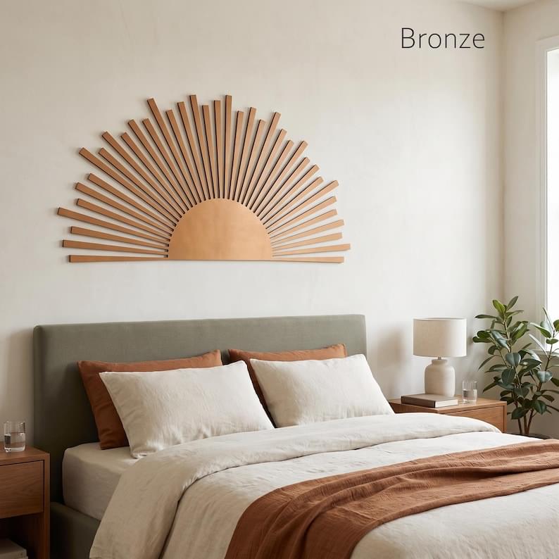 Wood Sun Wall Art  Modern Sunrise Decor