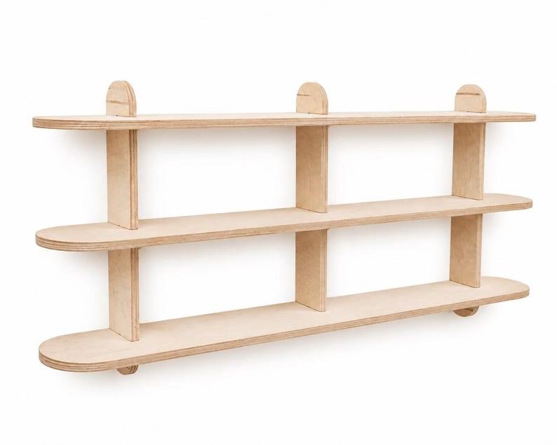 Handcrafted Wooden Wall Shelf Scandinavian Floating Wall Decor