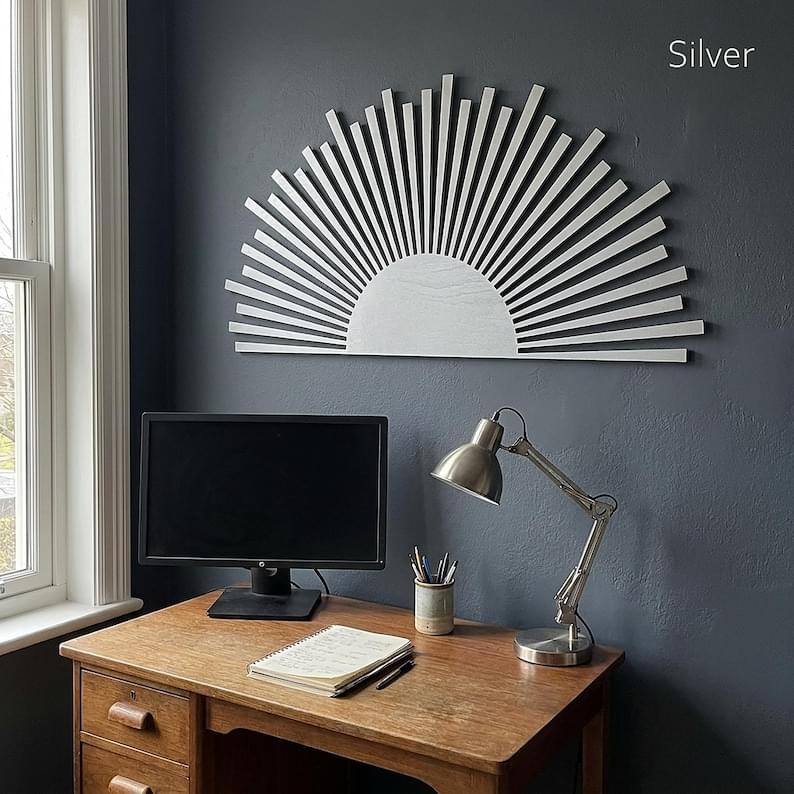 Wood Sun Wall Art  Modern Sunrise Decor